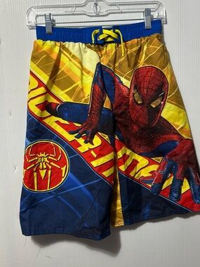 Spiderman Boys Blue, Red & Yellow Swim Trunks
